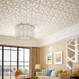 Plaster Wallpaper with 3D Print Triangle and Harlequin Design, 20.5"W x 33'L