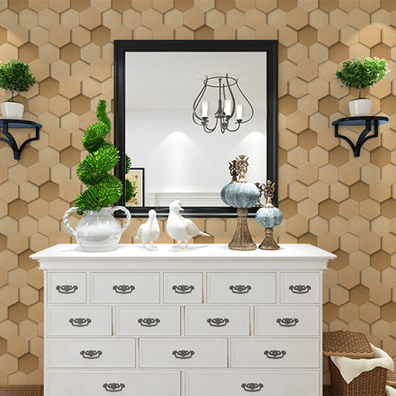 Modern and Simple Wall Decor 3D Print Pentagon Non-Pasted Wallpaper, 33-foot x 20.5-inch Yellow Clearhalo 'Wall Decor' 'Wallpaper' 886940