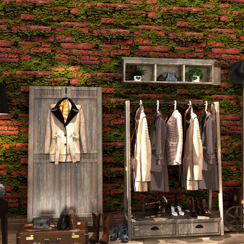 Vintage Brick Non-Pasted Wallpaper Latitudinal Design Waterproof Wall Covering, 20.5"W x 33'L Clearhalo 'Industrial wall decor' 'Industrial' 'Wallpaper' Wall Decor' 886965