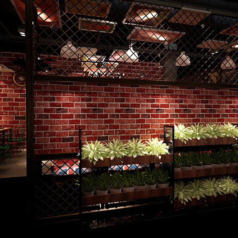 Retro Brick Non-Pasted Wallpaper, 33' x 20.5", Rusty Red Clearhalo 'Industrial wall decor' 'Industrial' 'Wallpaper' Wall Decor' 886970