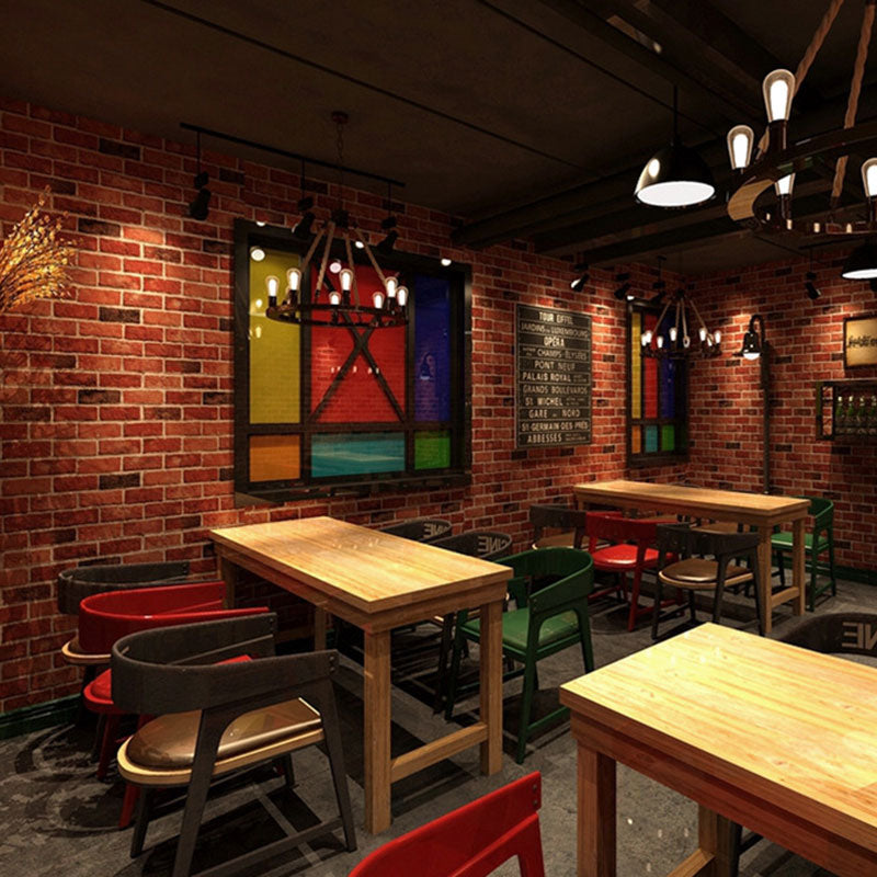 Retro Brick Non-Pasted Wallpaper, 33' x 20.5", Rusty Red Clearhalo 'Industrial wall decor' 'Industrial' 'Wallpaper' Wall Decor' 886971