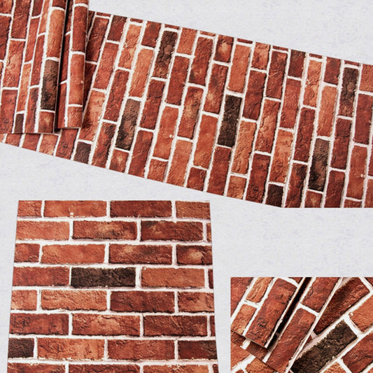Retro Brick Non-Pasted Wallpaper, 33' x 20.5", Rusty Red Clearhalo 'Industrial wall decor' 'Industrial' 'Wallpaper' Wall Decor' 886973