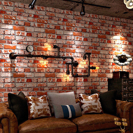 Industrial Brick Effect Wallpaper Vinyl 57.1 sq ft. Loft Non-Pasted Wall Decor Clearhalo 'Country wall decor' 'Rustic' 'Wallpaper' Wall Decor' 886998