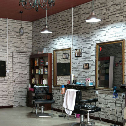 Industrial Vintage Brick Wallpaper 3D Concave-Convex Non-Pasted Wall Decor 31'L x 20.5"W Light Gray Clearhalo 'Industrial wall decor' 'Industrial' 'Wallpaper' Wall Decor' 887011