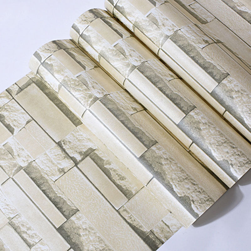 Industrial Vintage Brick Wallpaper 3D Concave-Convex Non-Pasted Wall Decor 31'L x 20.5"W Clearhalo 'Industrial wall decor' 'Industrial' 'Wallpaper' Wall Decor' 887017