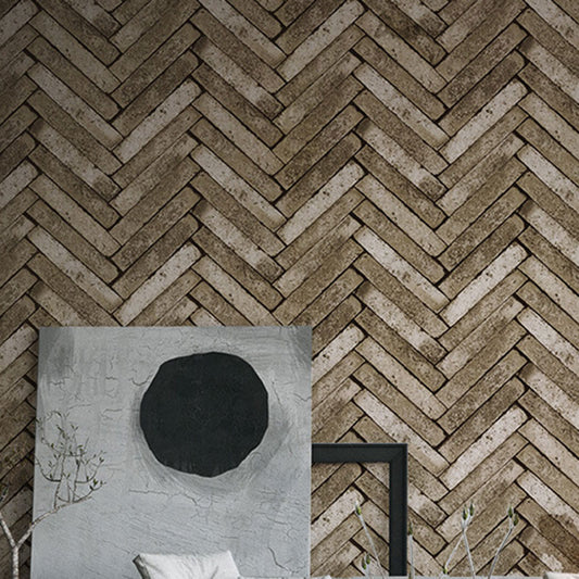 Non-Pasted Wallpaper with Industrial Like Color Brick of Chevron Design, 20.5"W x 31'L Clearhalo 'Industrial wall decor' 'Industrial' 'Wallpaper' Wall Decor' 887031