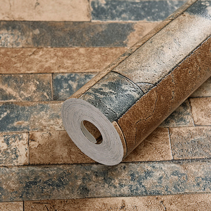 Industrial Brown Plaster Wallpaper 33' x 20.5" Stain-Resistant Brick Wall Covering Clearhalo 'Industrial wall decor' 'Industrial' 'Wallpaper' Wall Decor' 887064