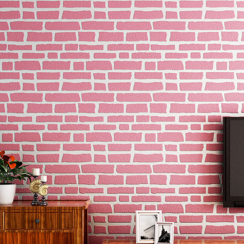 Horizontal Brick Decorative Wallpaper Non-Pasted Fresh Minimalist Wall Decor, 20.5" x 33' Clearhalo 'Industrial wall decor' 'Industrial' 'Wallpaper' Wall Decor' 887078