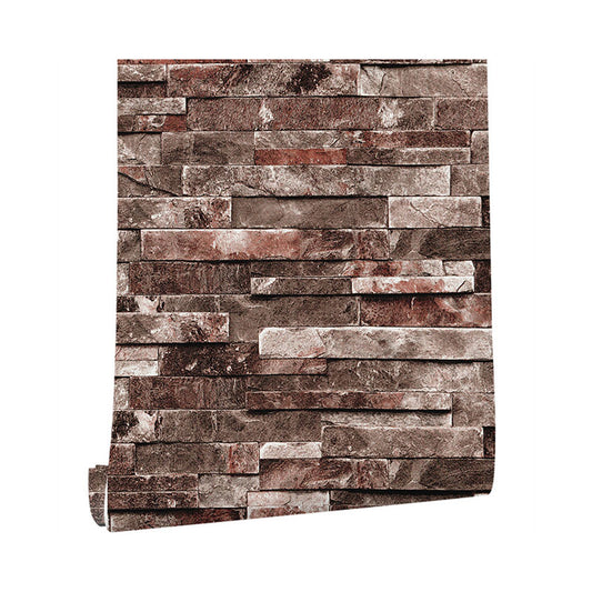 Coffee Shop Wallpaper with Dark Color Brick, 19.5" x 20.5', Easy to Remove Clearhalo 'Industrial wall decor' 'Industrial' 'Wallpaper' Wall Decor' 887088