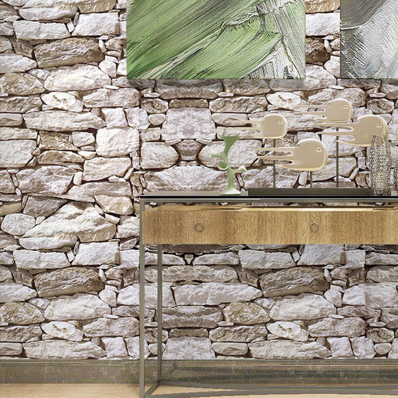 Peel-and-Stick Cobblestone and Rock Wallpaper for Guest Room 17.5-inch x 19.5-foot Retro Wall Decor Clearhalo 'Industrial wall decor' 'Industrial' 'Wallpaper' Wall Decor' 887091