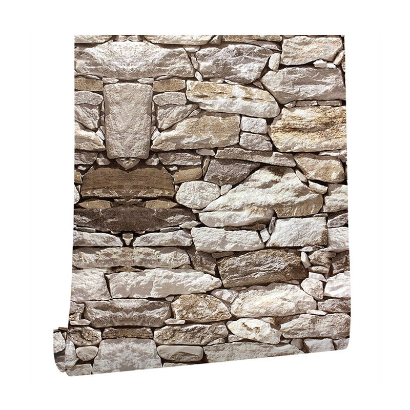 Peel-and-Stick Cobblestone and Rock Wallpaper for Guest Room 17.5-inch x 19.5-foot Retro Wall Decor Clearhalo 'Industrial wall decor' 'Industrial' 'Wallpaper' Wall Decor' 887093