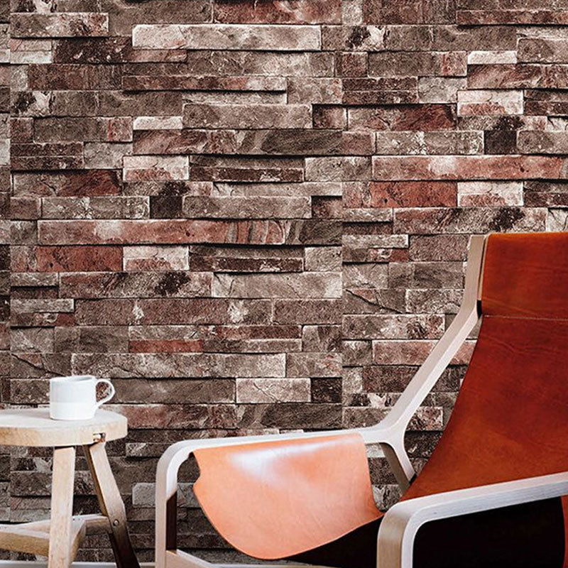 Retro Industrial Brick Wallpaper PVC 17.5-inch x 19.5 ft Peel and Paste Wall Covering Clearhalo 'Industrial wall decor' 'Industrial' 'Wallpaper' Wall Decor' 887115