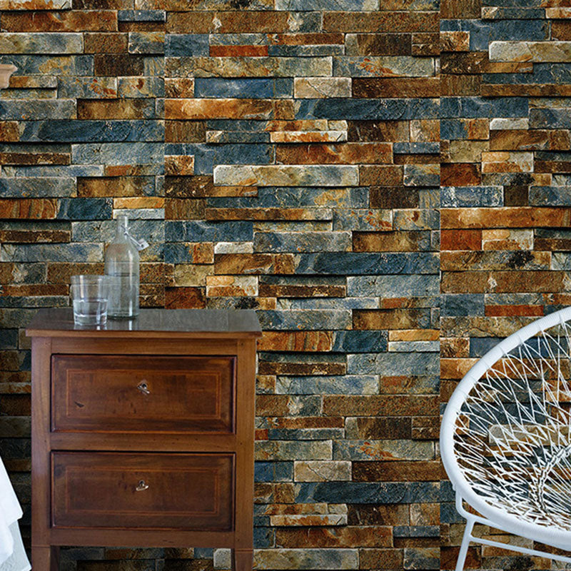 Retro Industrial Brick Wallpaper PVC 17.5-inch x 19.5 ft Peel and Paste Wall Covering Clearhalo 'Industrial wall decor' 'Industrial' 'Wallpaper' Wall Decor' 887119