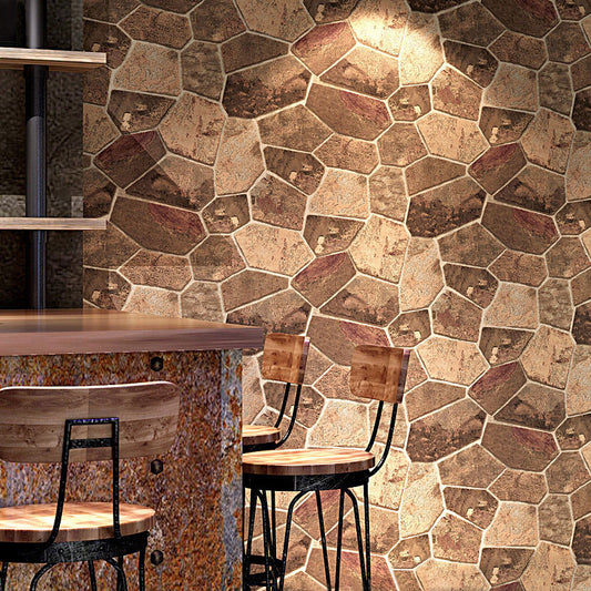 Multi-Colored Retro Stone Wallpaper Non-Pasted Wall Covering 20.5" x 33' Clearhalo 'Industrial wall decor' 'Industrial' 'Wallpaper' Wall Decor' 887161