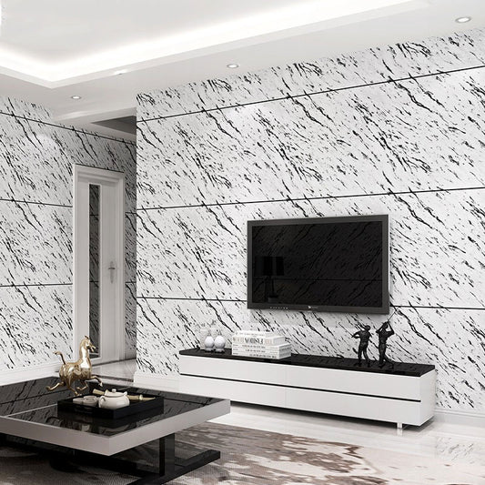 Modern Minimalist Marble Wallpaper Glazed Tile Stain-Resistant Non-Pasted Wall Decor 20.5"W x 31'L Smoke Gray Clearhalo 'Modern wall decor' 'Modern' 'Wallpaper' Wall Decor' 887164