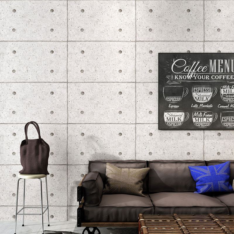 Restaurant Wallpaper with Industrial Grey 3D Stone and Dots, 31'L x 20.5"W, Non-Pasted Clearhalo 'Industrial wall decor' 'Industrial' 'Wallpaper' Wall Decor' 887173