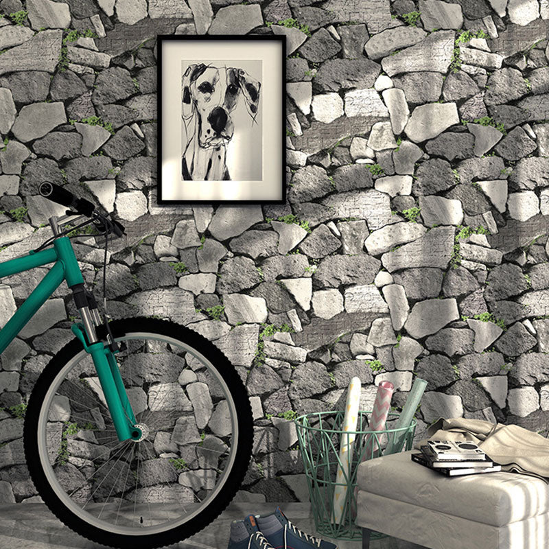 Non-Pasted Wallpaper with Pastel Color Brick and Stone Pattern, 57.1 sq ft. Clearhalo 'Industrial wall decor' 'Industrial' 'Wallpaper' Wall Decor' 887202