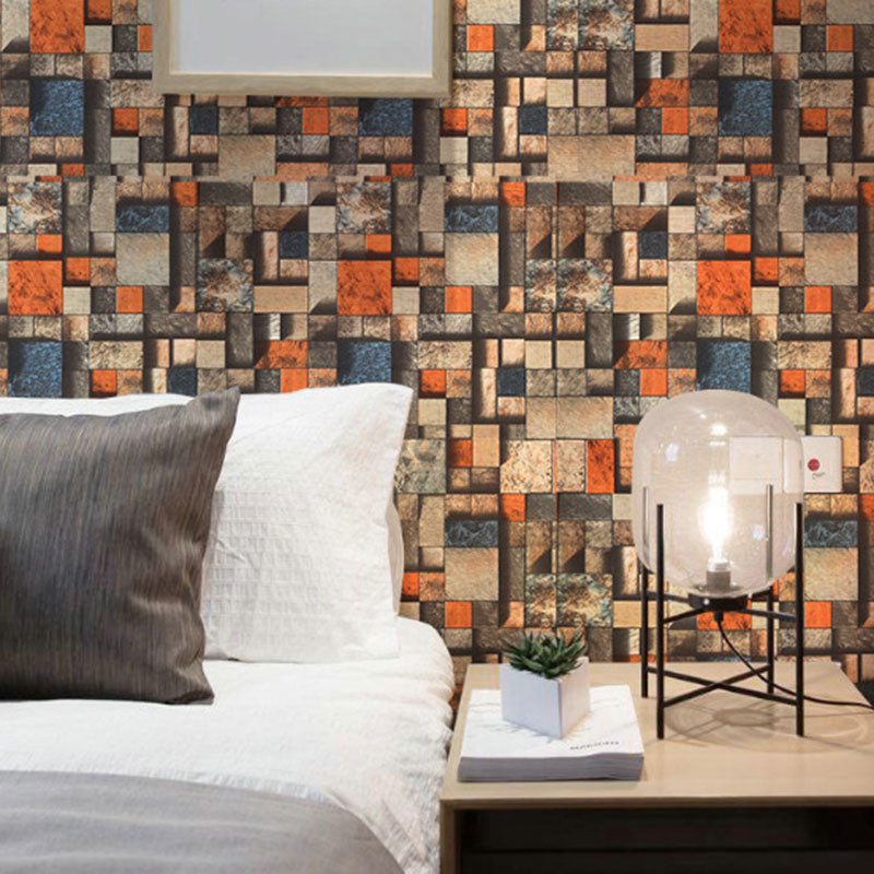 Stain-Resistant Stacked Stone Wallpaper Non-Pasted PVC Wall Covering in Multi-Colored Clearhalo 'Industrial wall decor' 'Industrial' 'Wallpaper' Wall Decor' 887205