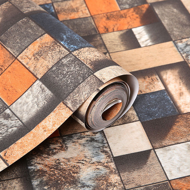 Stain-Resistant Stacked Stone Wallpaper Non-Pasted PVC Wall Covering in Multi-Colored Clearhalo 'Industrial wall decor' 'Industrial' 'Wallpaper' Wall Decor' 887206