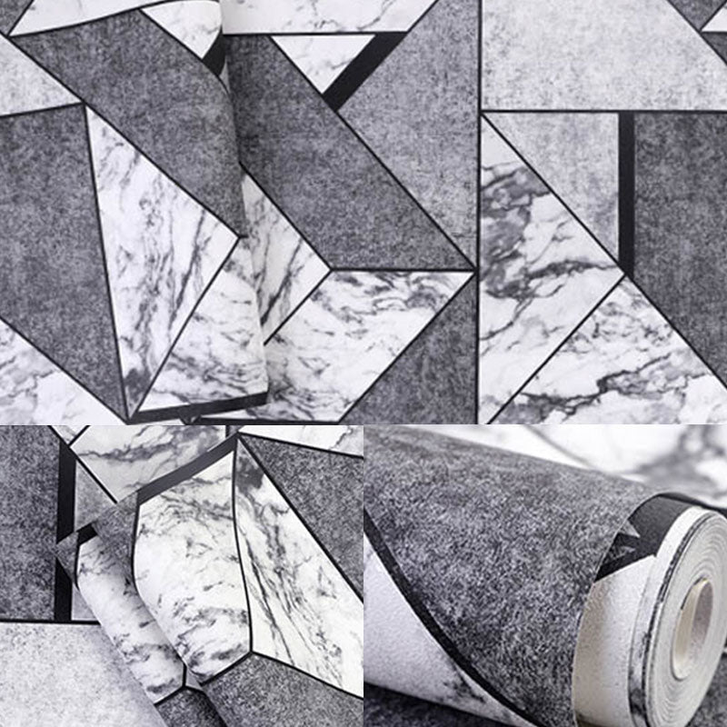 Non-Pasted Wallpaper with Light Color Geometries and Marble Design, 20.5"W x 33'L Clearhalo 'Modern wall decor' 'Modern' 'Wallpaper' Wall Decor' 887216