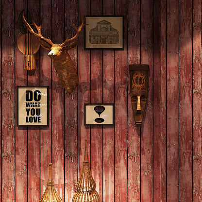 Scandinavian Vertical Stripe Wallpaper PVC 57.1 sq ft. Minimalist Non-Pasted Wall Decor Dark Red Clearhalo 'Country wall decor' 'Rustic' 'Wallpaper' Wall Decor' 887281