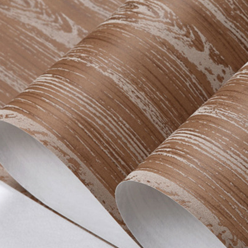 Bedroom Wallpaper with Wooden Texture in Brown and Beige , 20.5"W x 33'L, Non-Pasted Clearhalo 'Country wall decor' 'Rustic' 'Wallpaper' Wall Decor' 887356