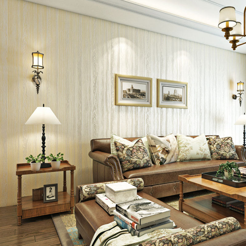 Bedroom Wallpaper with Wooden Texture in Brown and Beige , 20.5"W x 33'L, Non-Pasted Beige Clearhalo 'Country wall decor' 'Rustic' 'Wallpaper' Wall Decor' 887362