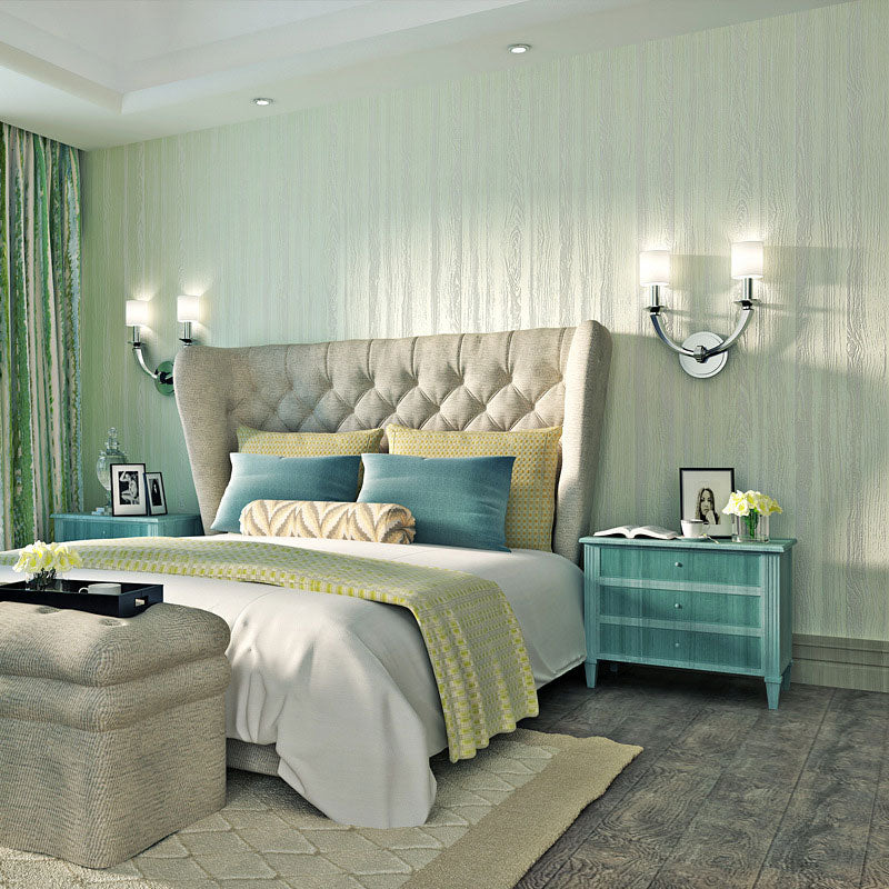 Bedroom Wallpaper with Wooden Texture in Brown and Beige , 20.5"W x 33'L, Non-Pasted Light Green Clearhalo 'Country wall decor' 'Rustic' 'Wallpaper' Wall Decor' 887366