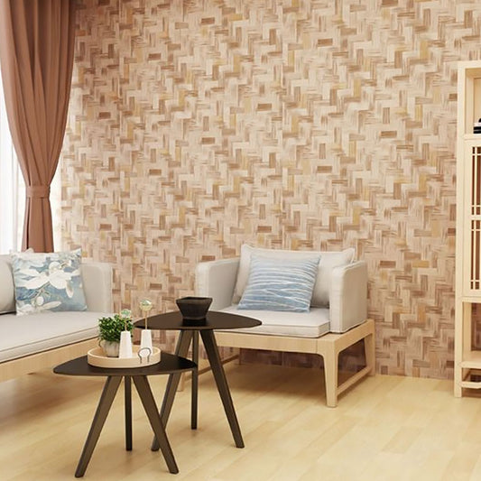 Nostalgic Bamboo Texture Wallpaper for Dress Shop and Hotel Non-Pasted 20.5"W x 33'L Wall Decor Zigzag Pattern White Clearhalo 'Country wall decor' 'Rustic' 'Wallpaper' Wall Decor' 887374