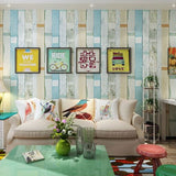 Vinyl 33' x 20.5" American Countryside Wallpaper Wood Effect Wall Decor Orange-Blue Clearhalo 'Country wall decor' 'Rustic' 'Wallpaper' Wall Decor' 887389