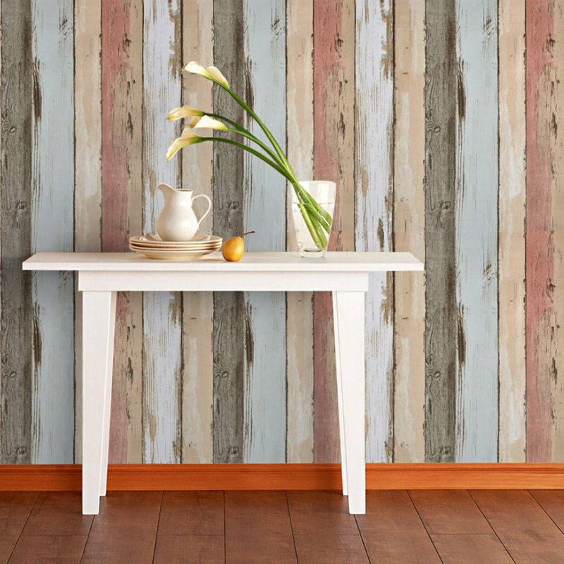 Retro Rustic Wood Wallpaper Non-Pasted Vinyl Wall Decor 33'L x 20.5"W Clearhalo 'Country wall decor' 'Rustic' 'Wallpaper' Wall Decor' 887408