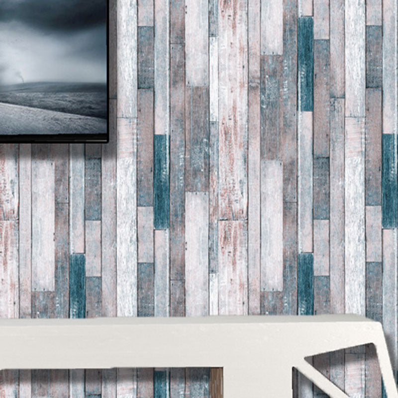 Faux Wood PVC Wallpaper in Rustic Color Waterproof Non-Pasted 3D Print Wall Decor Clearhalo 'Country wall decor' 'Rustic' 'Wallpaper' Wall Decor' 887431