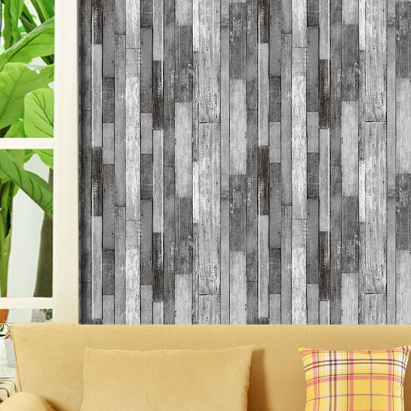 Faux Wood PVC Wallpaper in Rustic Color Waterproof Non-Pasted 3D Print Wall Decor Clearhalo 'Country wall decor' 'Rustic' 'Wallpaper' Wall Decor' 887439