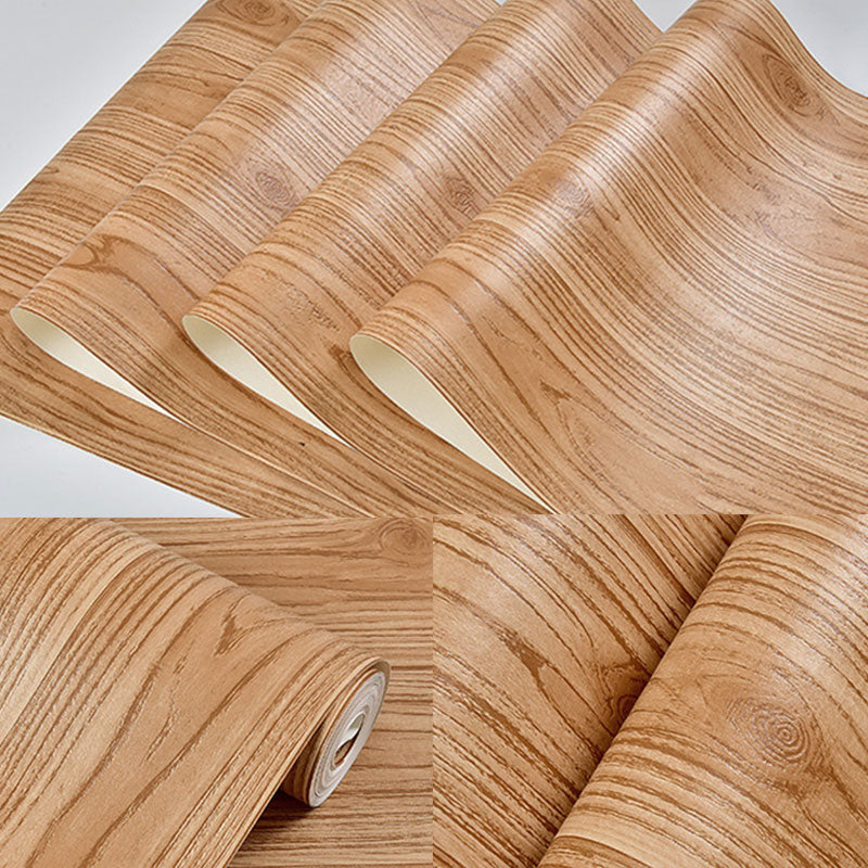 Non-Pasted Wallpaper with Light Yellow Wooden Texture, 33'L x 20.5"W Clearhalo 'Country wall decor' 'Rustic' 'Wallpaper' Wall Decor' 887451