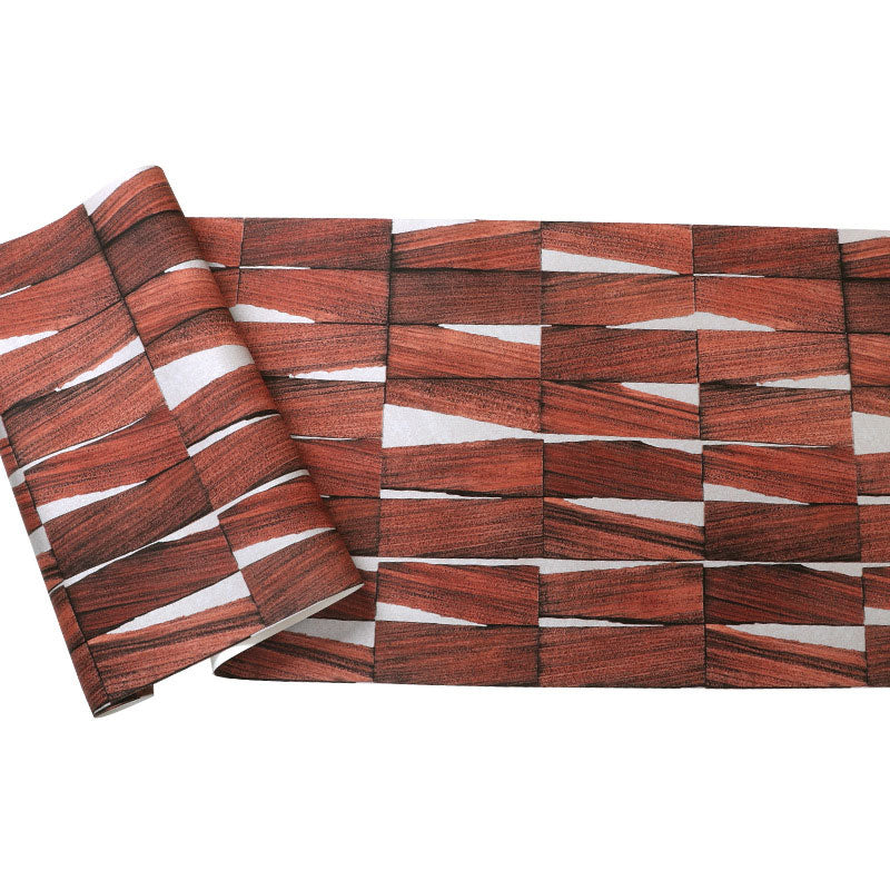 3D Faux Wood Wallpaper for Dining Room Nordic Wall Covering of Irregular Pattern, Non-Pasted, 57.1 sq ft. Clearhalo 'Country wall decor' 'Rustic' 'Wallpaper' Wall Decor' 887463