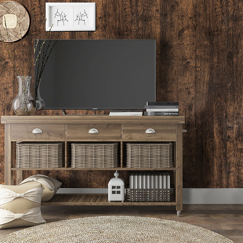 Dark Brown Wood Texture Wallpaper 14.5 sq ft. Plaster Stain-Resistant Distressed Wall Decor, Self-Adhesive Brown Clearhalo 'Country wall decor' 'Rustic' 'Wallpaper' Wall Decor' 887473