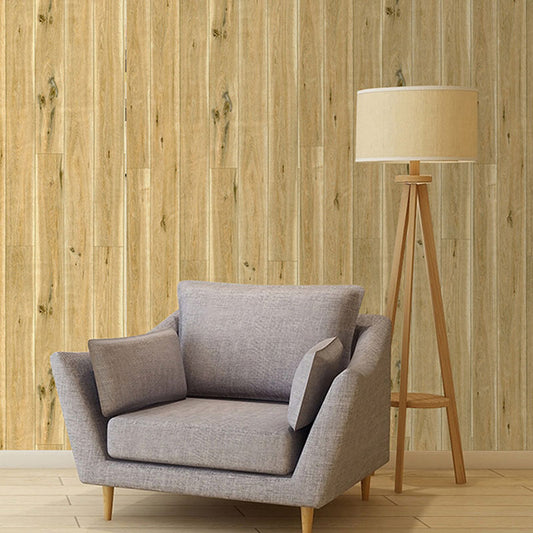 Pastel Yellow Wooden Stripe Wallpaper Waterproof Easy to Remove Wall Decor, 29.1 sq ft. Clearhalo 'Country wall decor' 'Rustic' 'Wallpaper' Wall Decor' 887478