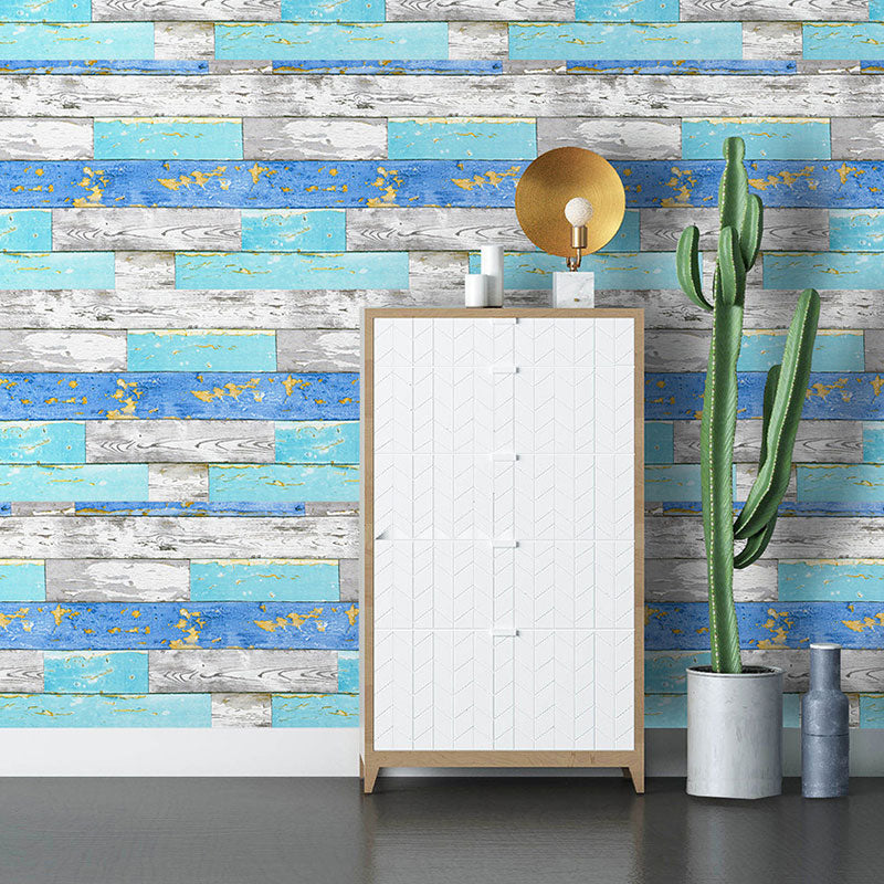 Faux Wood Wallpaper Retro Wall Covering Water-Resistant, Self Sticking Clearhalo 'Country wall decor' 'Rustic' 'Wallpaper' Wall Decor' 887482