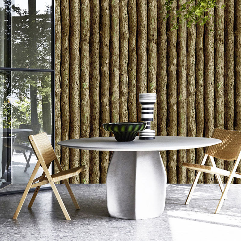 Bar and Dining Room Wallpaper with Dark Green Faux Wood, 29.1 sq ft., Peel and Stick Clearhalo 'Country wall decor' 'Rustic' 'Wallpaper' Wall Decor' 887488