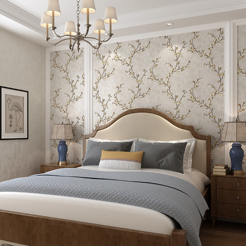 Pastel Blue 3D Embossed Floral Pattern 57.1 sq ft. Non-Pasted Stain-Resistant Wallpaper Clearhalo 'Country wall decor' 'Rustic' 'Wallpaper' Wall Decor' 887530