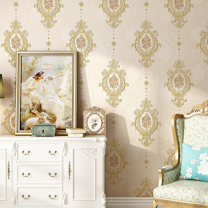 Girly Elegant Damasque Wallpaper Decorative Non-Pasted Wall Covering, 20.5"W x 31'L Clearhalo 'Vintage wall decor' 'Vintage' 'Wallpaper' Wall Decor' 887576