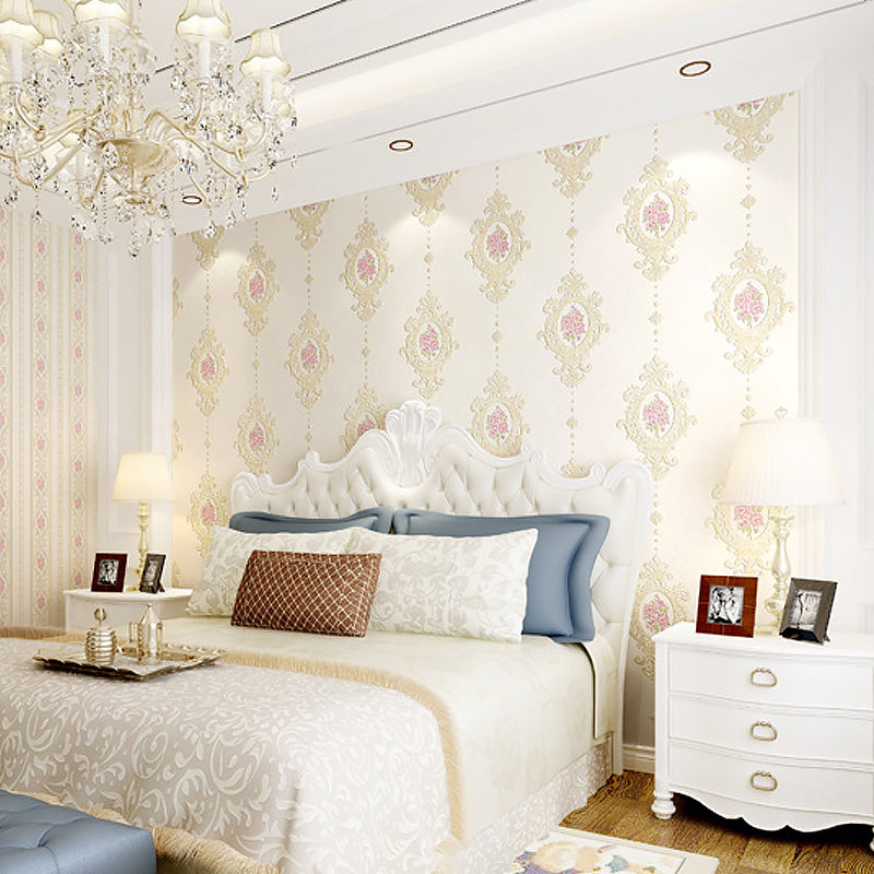 Girly Elegant Damasque Wallpaper Decorative Non-Pasted Wall Covering, 20.5"W x 31'L Clearhalo 'Vintage wall decor' 'Vintage' 'Wallpaper' Wall Decor' 887581