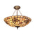 5 Bulbs Butterfly Semi Flush Light Beige Glass Lodge Semi Flush Mount Light for Dining Room Beige Clearhalo 'Ceiling Lights' 'Close To Ceiling Lights' 'Close to ceiling' 'Pendant Lights' 'Semi-flushmount' 'Tiffany close to ceiling' 'Tiffany' Lighting' 88762