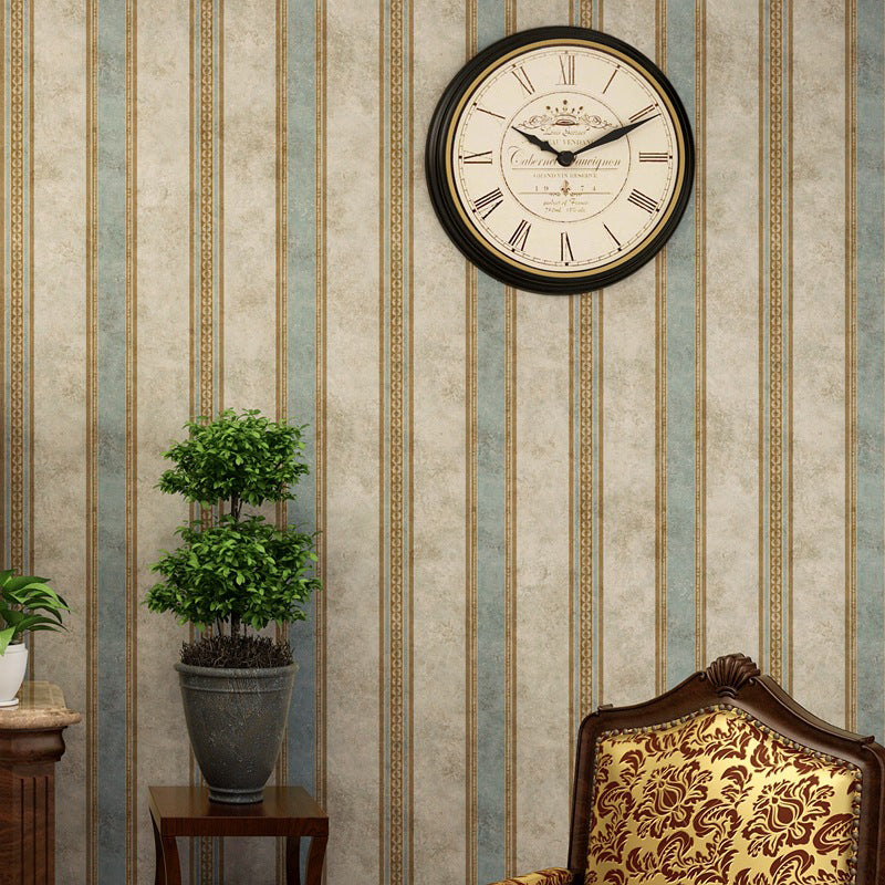 Distressed Wood Wallpaper European Classic Vertical Stripe Wall Decor for Dining Room, 33'L x 20.5"W Clearhalo 'Vintage wall decor' 'Vintage' 'Wallpaper' Wall Decor' 887649