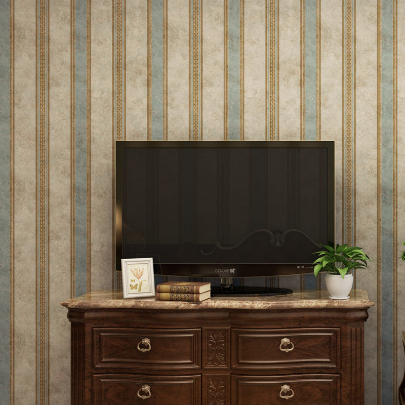 Distressed Wood Wallpaper European Classic Vertical Stripe Wall Decor for Dining Room, 33'L x 20.5"W Clearhalo 'Vintage wall decor' 'Vintage' 'Wallpaper' Wall Decor' 887650