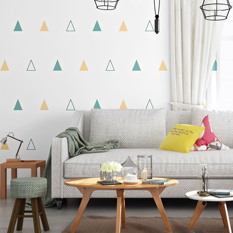 Pastel Color Wall Covering Simple Geometries and Triangle 57.1 sq ft. Non-Pasted Decorative Wallpaper Blue-Orange Clearhalo 'Modern wall decor' 'Modern' 'Wallpaper' Wall Decor' 887686