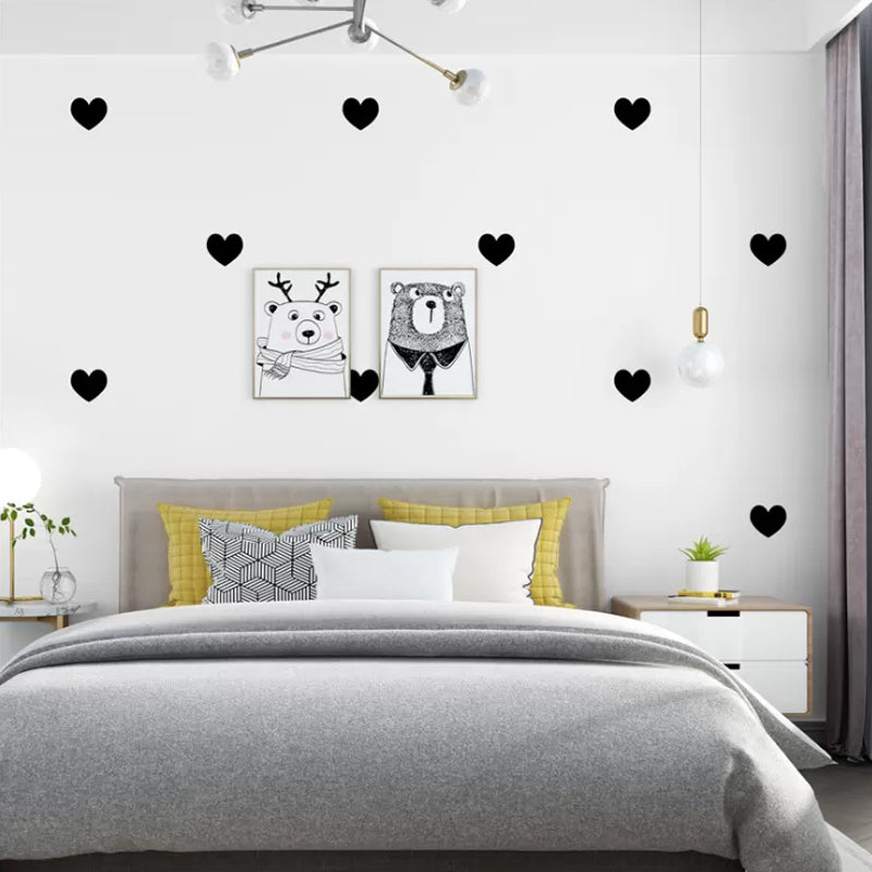 Scandinavian Black and White Wallpaper Modern Simple 33-foot x 20.5-inch Decorative Wall Covering Black-White Loving Heart Clearhalo 'Modern wall decor' 'Modern' 'Wallpaper' Wall Decor' 887699