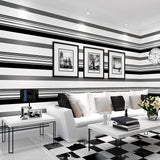 Black and White Wallpaper Non-Woven Decorative Wall Covering Vertical Rectangle Bars of Irregular Patterns, 33'L x 20.5"W Clearhalo 'Modern wall decor' 'Modern' 'Wallpaper' Wall Decor' 887788