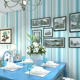 Nordic and Simple Stripes Wallpaper 33'L x 20.5"W Non-Pasted Wall Covering in Fresh Blue Clearhalo 'Modern wall decor' 'Modern' 'Wallpaper' Wall Decor' 887845