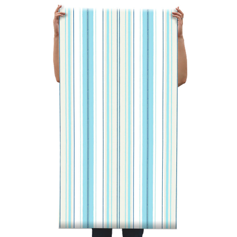 Nordic and Simple Stripes Wallpaper 33'L x 20.5"W Non-Pasted Wall Covering in Fresh Blue Clearhalo 'Modern wall decor' 'Modern' 'Wallpaper' Wall Decor' 887846